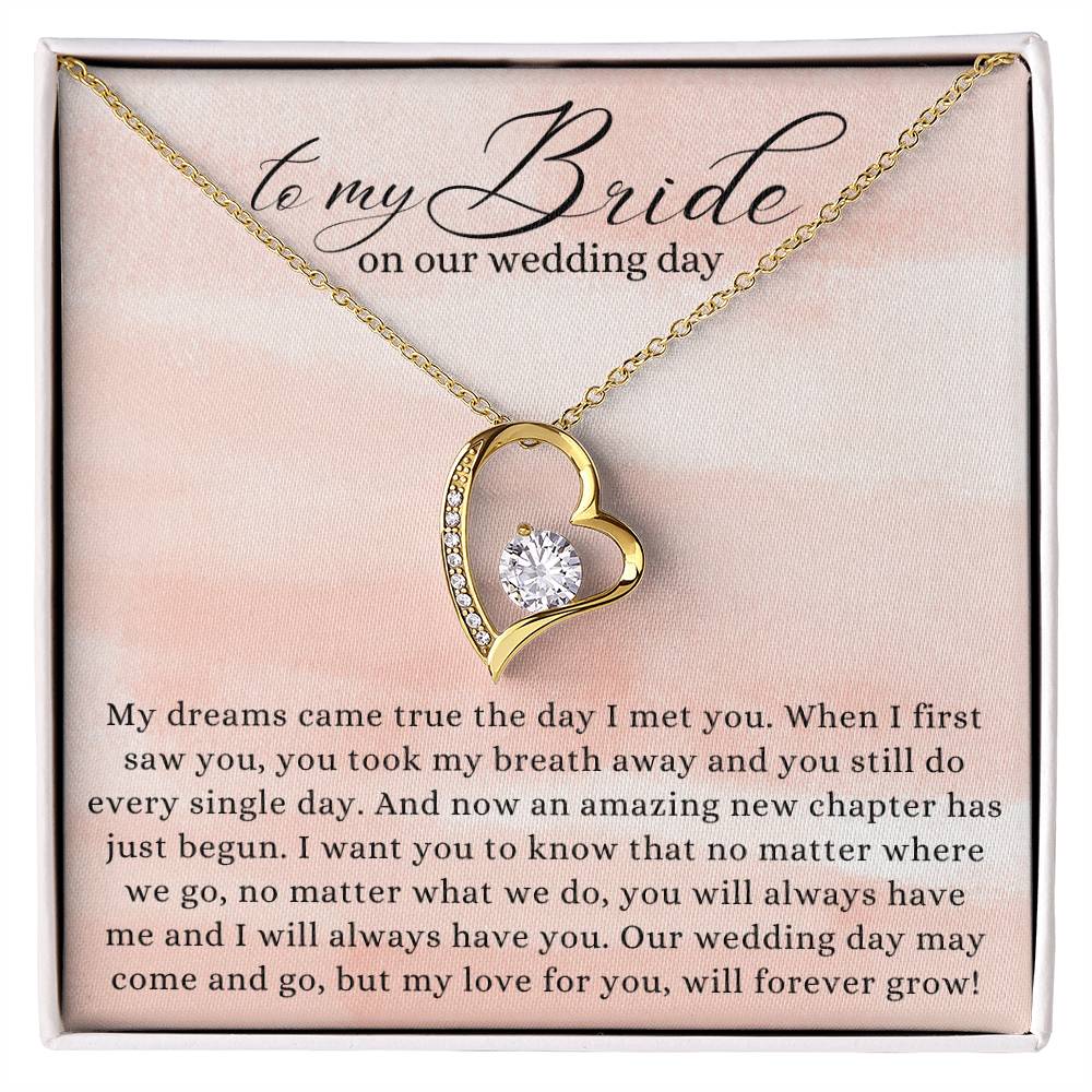 Heart Necklace for my Bride on our Wedding Day