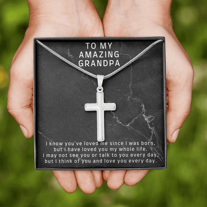 Stainless Steel Cross Gift for Grandpa