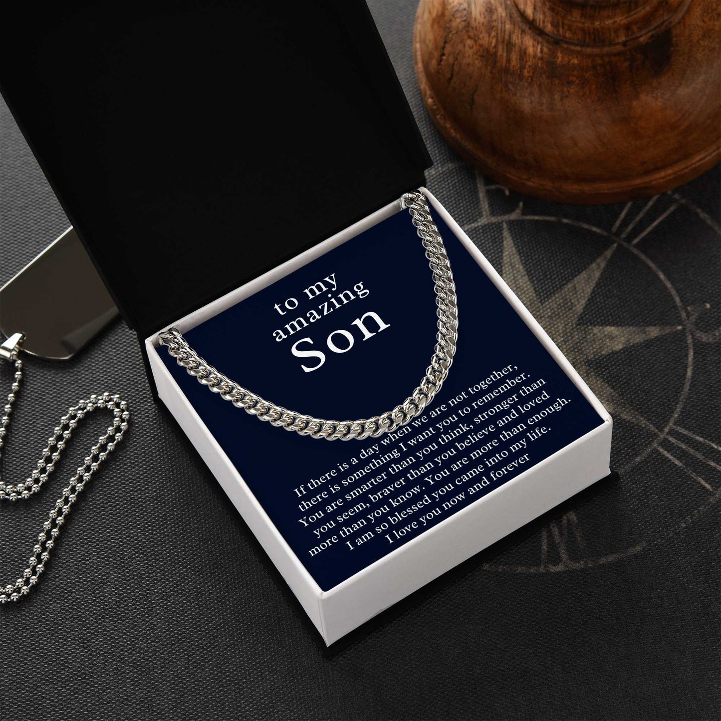 Cuban Chain Necklace for Son w/ Message Card