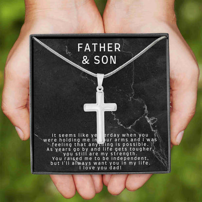 Cross Necklace for Dad from Son